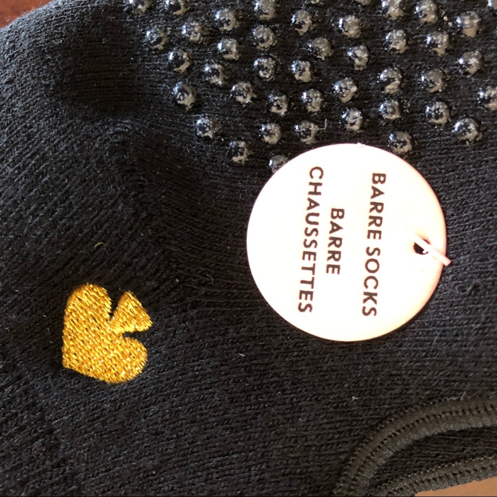 NWT Kate Spade 2 pair anti-slip grip no slow black barre socks - Picture 3 of 7